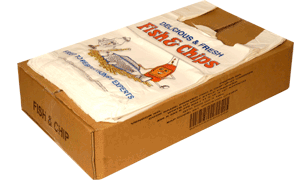 FISH AND CHIPS PLASTIC  LARGE CARRIER BAG 11x16x19 1000pcs