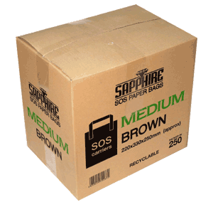 SOS MEDIUM PAPER CARRIER BAGS  1x225   28x15x28 SOS