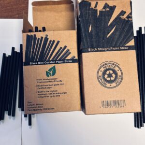 MINI BLACK COCKTAIL PAPER STRAW 5000 PCS 5.5 INCH
